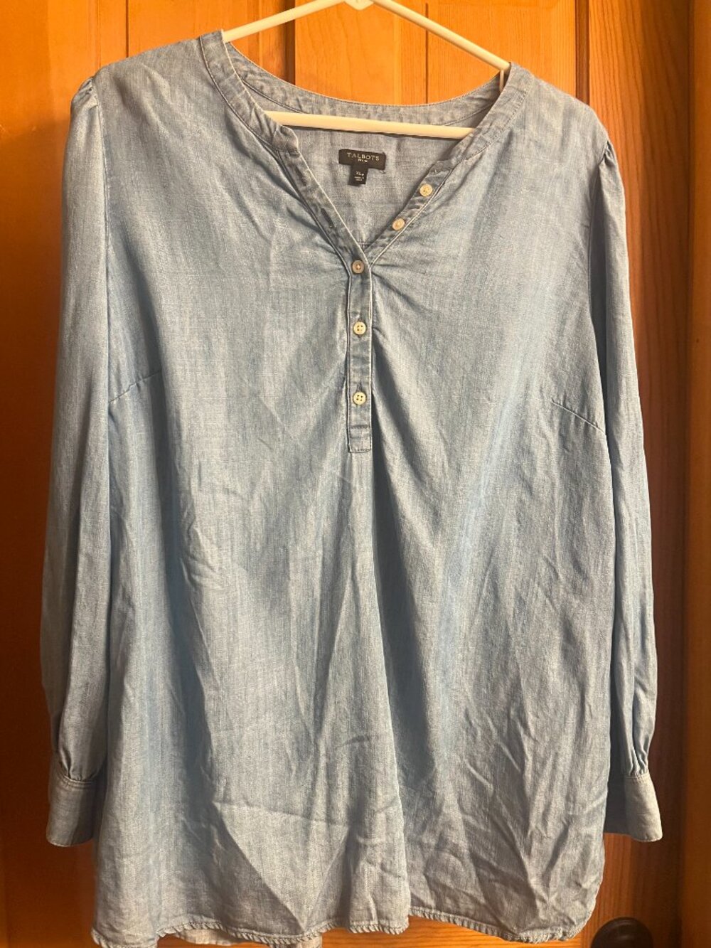 Talbots Blue Denim Long Sleeve Tunic Women's Size XLP